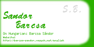 sandor barcsa business card