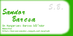 sandor barcsa business card